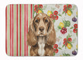 Chocolate Cocker Spaniel Vegetables Memory Foam Kitchen Mat Machine Washable Anti-Fatigue Cushion Comfort Bath or Kitchen Rug