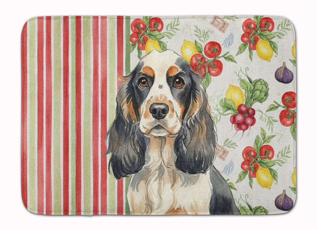 Parti Cocker Spaniel Vegetables Memory Foam Kitchen Mat Machine Washable Anti-Fatigue Cushion Comfort Bath or Kitchen Rug