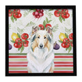 White Collie Vegetables Framed Metal Print Bathroom, Kitchen, Office, Home Decor Wall Art Ready to Hang, Square, 8X8