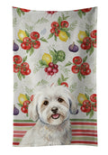 Coton de Tulear Vegetables Kitchen Towel Velour Plush Front and Cotton Loop Back Machine Washable