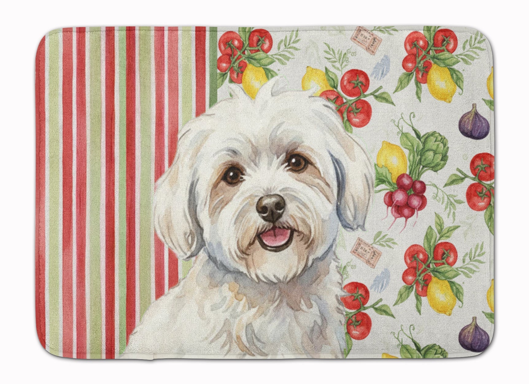 Coton de Tulear Vegetables Memory Foam Kitchen Mat Machine Washable Anti-Fatigue Cushion Comfort Bath or Kitchen Rug