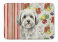 White with Gray Coton de Tulear Vegetables Memory Foam Kitchen Mat Machine Washable Anti-Fatigue Cushion Comfort Bath or Kitchen Rug