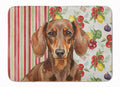 Chocolate and Tan Dachshund Vegetables Memory Foam Kitchen Mat Machine Washable Anti-Fatigue Cushion Comfort Bath or Kitchen Rug