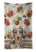 Dapple Dachshund Vegetables Kitchen Towel Velour Plush Front and Cotton Loop Back Machine Washable