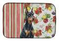 Doberman Pinscher Vegetables Dish Drying Mat Absorbent Dish Drying Mat Pad for Kitchen Counter Dish Drainer Mat for Countertop, 14 x 21", Multicolor