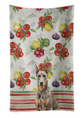 Fawn Doberman Pinscher Vegetables Kitchen Towel Velour Plush Front and Cotton Loop Back Machine Washable