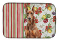 Red Doberman Pinscher Vegetables Dish Drying Mat Absorbent Dish Drying Mat Pad for Kitchen Counter Dish Drainer Mat for Countertop, 14 x 21", Multicolor