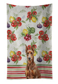 Red Doberman Pinscher Vegetables Kitchen Towel Velour Plush Front and Cotton Loop Back Machine Washable