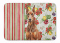 Red Doberman Pinscher Vegetables Memory Foam Kitchen Mat Machine Washable Anti-Fatigue Cushion Comfort Bath or Kitchen Rug