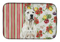 Dogo Argentino Vegetables Dish Drying Mat Absorbent Dish Drying Mat Pad for Kitchen Counter Dish Drainer Mat for Countertop, 14 x 21", Multicolor