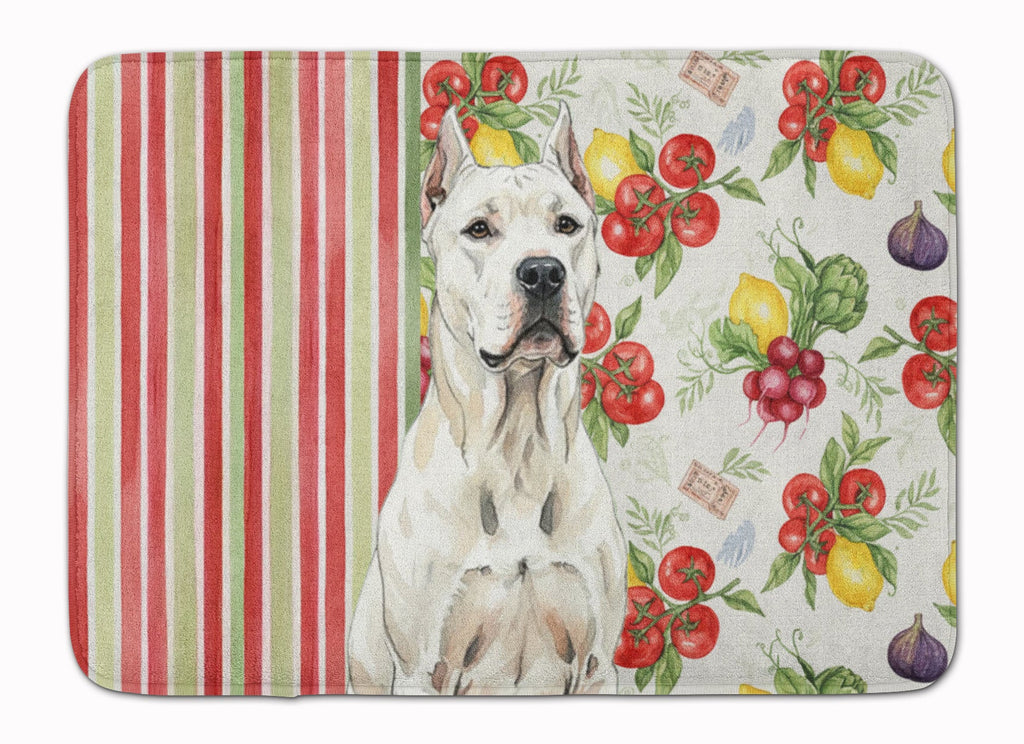 Dogo Argentino Vegetables Memory Foam Kitchen Mat Machine Washable Anti-Fatigue Cushion Comfort Bath or Kitchen Rug