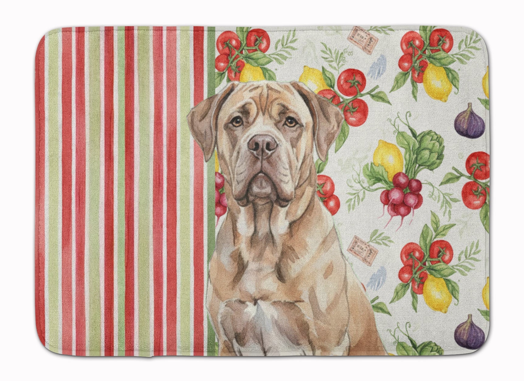 Isabella Dogue de Bordeaux Vegetables Memory Foam Kitchen Mat Machine Washable Anti-Fatigue Cushion Comfort Bath or Kitchen Rug