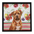 Mahogany Dogue de Bordeaux Vegetables Framed Metal Print Bathroom, Kitchen, Office, Home Decor Wall Art Ready to Hang, Square, 8X8