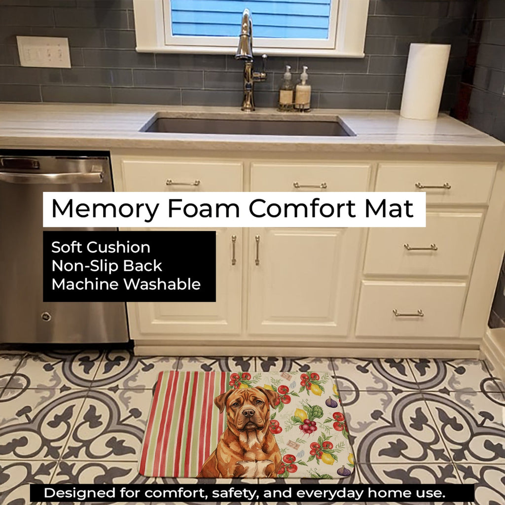 Mahogany Dogue de Bordeaux Vegetables Memory Foam Kitchen Mat Machine Washable Anti-Fatigue Cushion Comfort Bath or Kitchen Rug