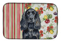 Black English Cocker Spaniel Vegetables Dish Drying Mat Absorbent Dish Drying Mat Pad for Kitchen Counter Dish Drainer Mat for Countertop, 14 x 21", Multicolor