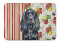 Black English Cocker Spaniel Vegetables Memory Foam Kitchen Mat Machine Washable Anti-Fatigue Cushion Comfort Bath or Kitchen Rug
