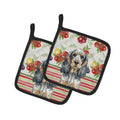 Blue Roan & Tan English Cocker Spaniel Vegetables Pot Holder Set of 2 Heat Resistant Quilted Hot Pads 7.5 x 7.5 Inch, Insulated Kitchen Trivets for Cooking & Baking