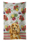 Golden English Cocker Spaniel Vegetables Kitchen Towel Velour Plush Front and Cotton Loop Back Machine Washable