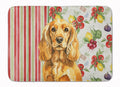 Golden English Cocker Spaniel Vegetables Memory Foam Kitchen Mat Machine Washable Anti-Fatigue Cushion Comfort Bath or Kitchen Rug
