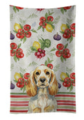 Lemon Roan English Cocker Spaniel Vegetables Kitchen Towel Velour Plush Front and Cotton Loop Back Machine Washable