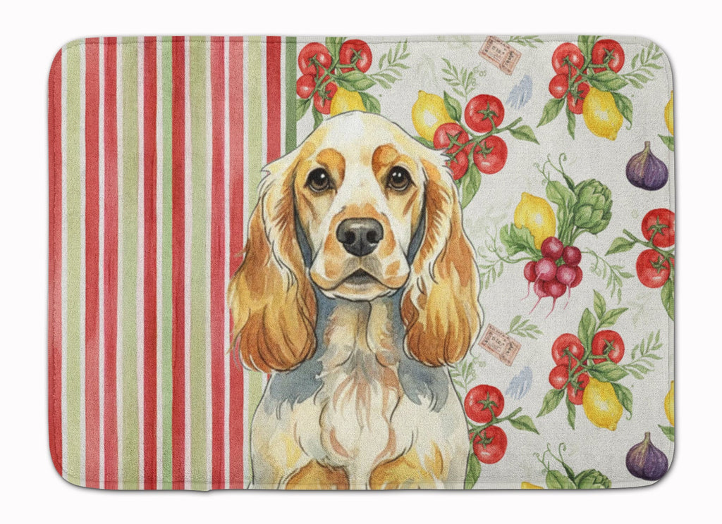 Lemon Roan English Cocker Spaniel Vegetables Memory Foam Kitchen Mat Machine Washable Anti-Fatigue Cushion Comfort Bath or Kitchen Rug