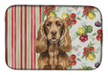 Liver English Cocker Spaniel Vegetables Dish Drying Mat Absorbent Dish Drying Mat Pad for Kitchen Counter Dish Drainer Mat for Countertop, 14 x 21", Multicolor