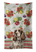 Liver Roan English Cocker Spaniel Vegetables Kitchen Towel Velour Plush Front and Cotton Loop Back Machine Washable