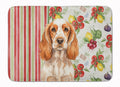 Orange Roan English Cocker Spaniel Vegetables Memory Foam Kitchen Mat Machine Washable Anti-Fatigue Cushion Comfort Bath or Kitchen Rug