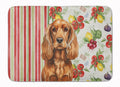 Red English Cocker Spaniel Vegetables Memory Foam Kitchen Mat Machine Washable Anti-Fatigue Cushion Comfort Bath or Kitchen Rug