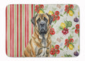 Brindle English Mastiff Vegetables Memory Foam Kitchen Mat Machine Washable Anti-Fatigue Cushion Comfort Bath or Kitchen Rug