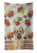 Fawn English Mastiff Vegetables Kitchen Towel Velour Plush Front and Cotton Loop Back Machine Washable