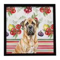 Fawn English Mastiff Vegetables Framed Metal Print Bathroom, Kitchen, Office, Home Decor Wall Art Ready to Hang, Square, 8X8