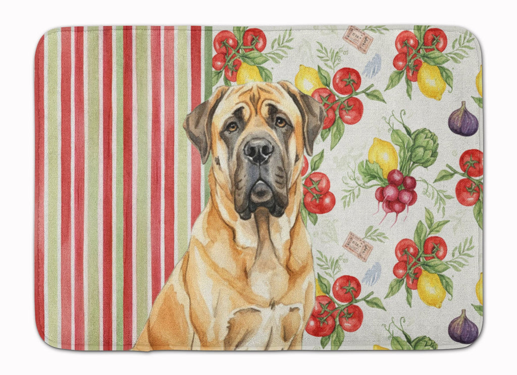 Fawn English Mastiff Vegetables Memory Foam Kitchen Mat Machine Washable Anti-Fatigue Cushion Comfort Bath or Kitchen Rug
