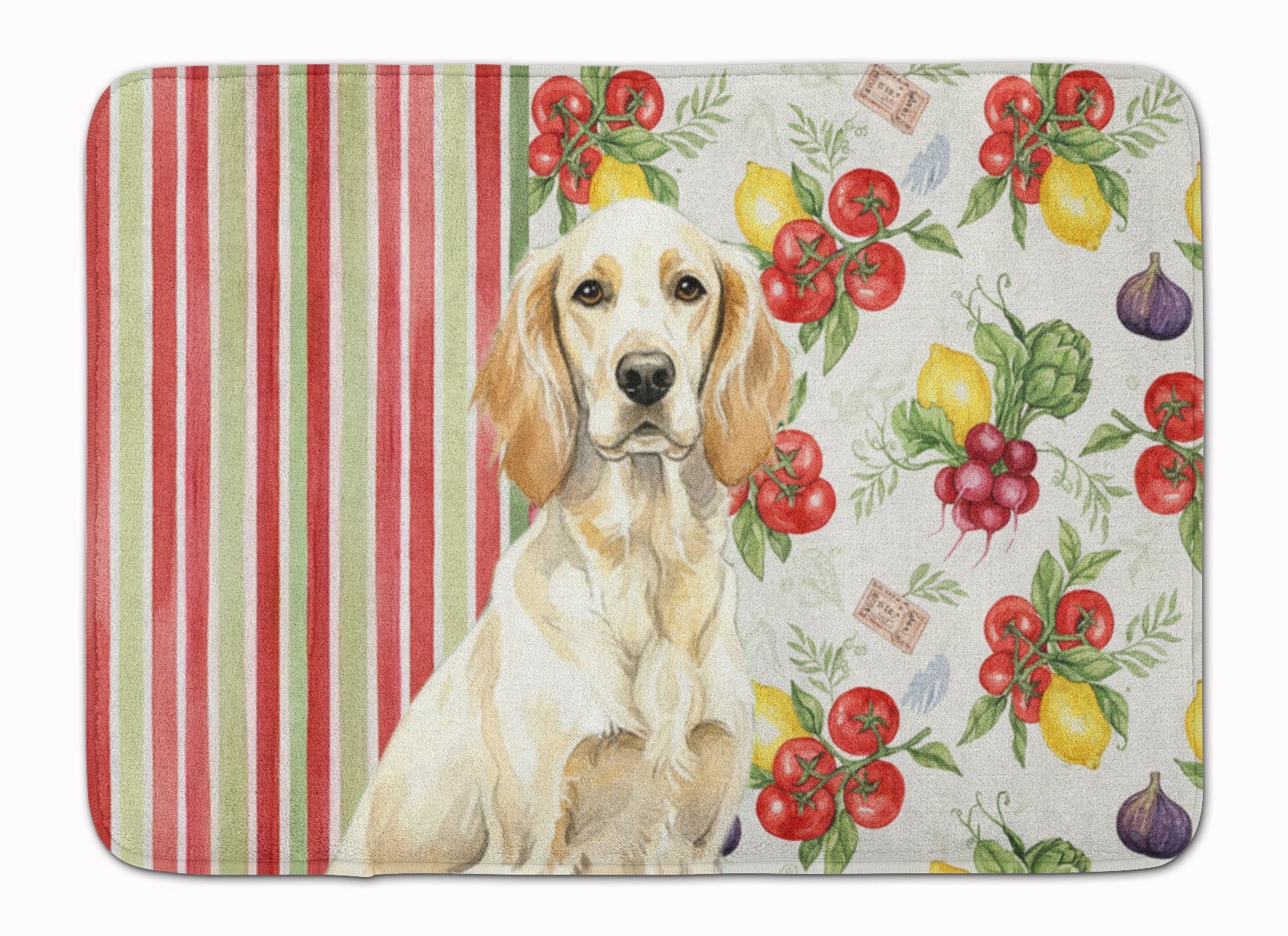 Lemon Belton English Setter Vegetables Memory Foam Kitchen Mat Machine Washable Anti-Fatigue Cushion Comfort Bath or Kitchen Rug