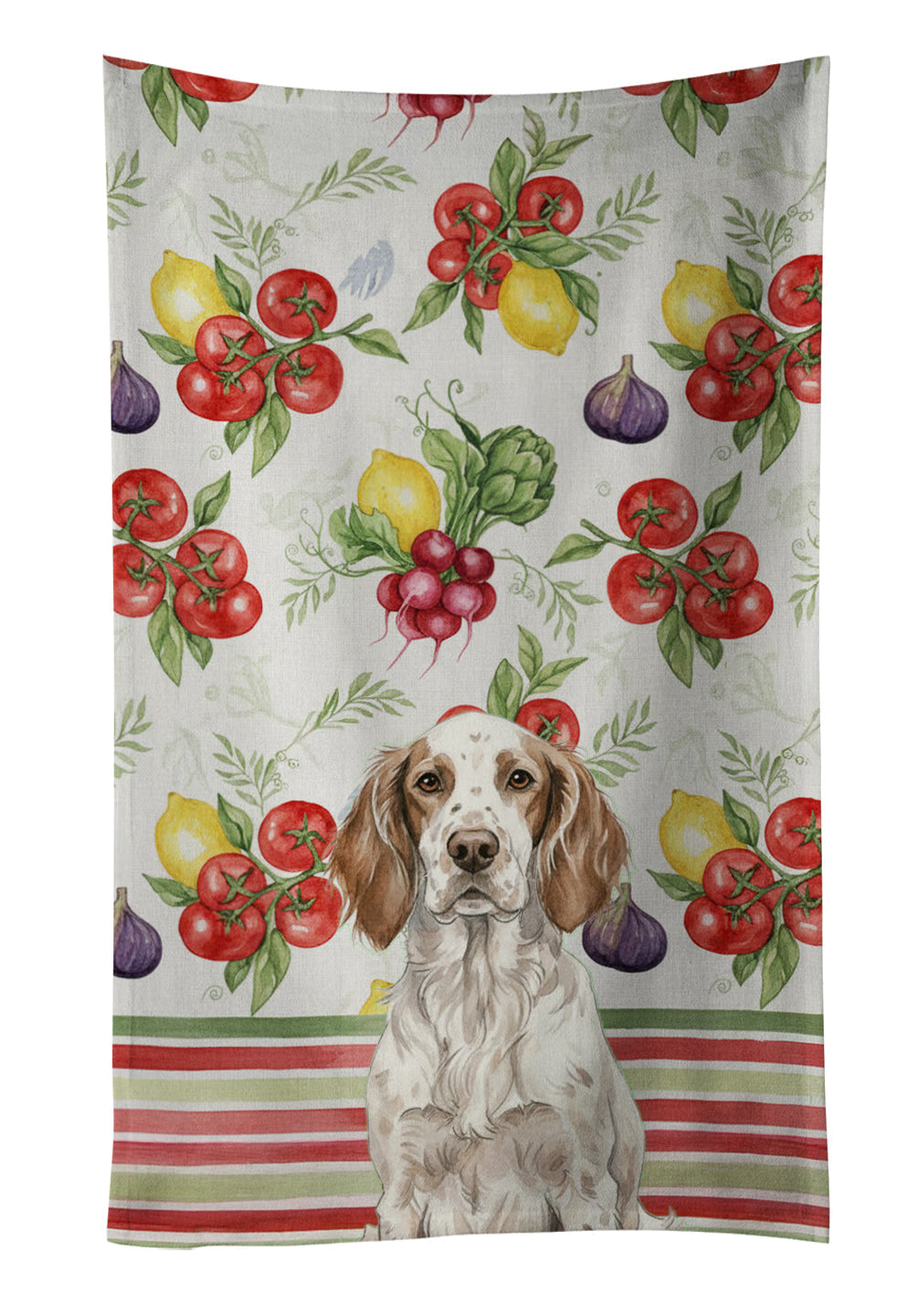 Liver Belton English Setter Vegetables Kitchen Towel Velour Plush Front and Cotton Loop Back Machine Washable