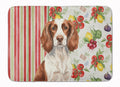 Liver and White English Springer Spaniel Vegetables Memory Foam Kitchen Mat Machine Washable Anti-Fatigue Cushion Comfort Bath or Kitchen Rug