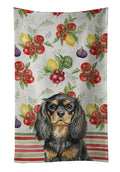 Black and Tan English Toy Spaniel Vegetables Kitchen Towel Velour Plush Front and Cotton Loop Back Machine Washable