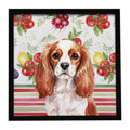 Blenheim English Toy Spaniel Vegetables Framed Metal Print Bathroom, Kitchen, Office, Home Decor Wall Art Ready to Hang, Square, 8X8