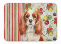 Blenheim English Toy Spaniel Vegetables Memory Foam Kitchen Mat Machine Washable Anti-Fatigue Cushion Comfort Bath or Kitchen Rug