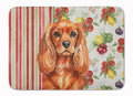 Ruby English Toy Spaniel Vegetables Memory Foam Kitchen Mat Machine Washable Anti-Fatigue Cushion Comfort Bath or Kitchen Rug