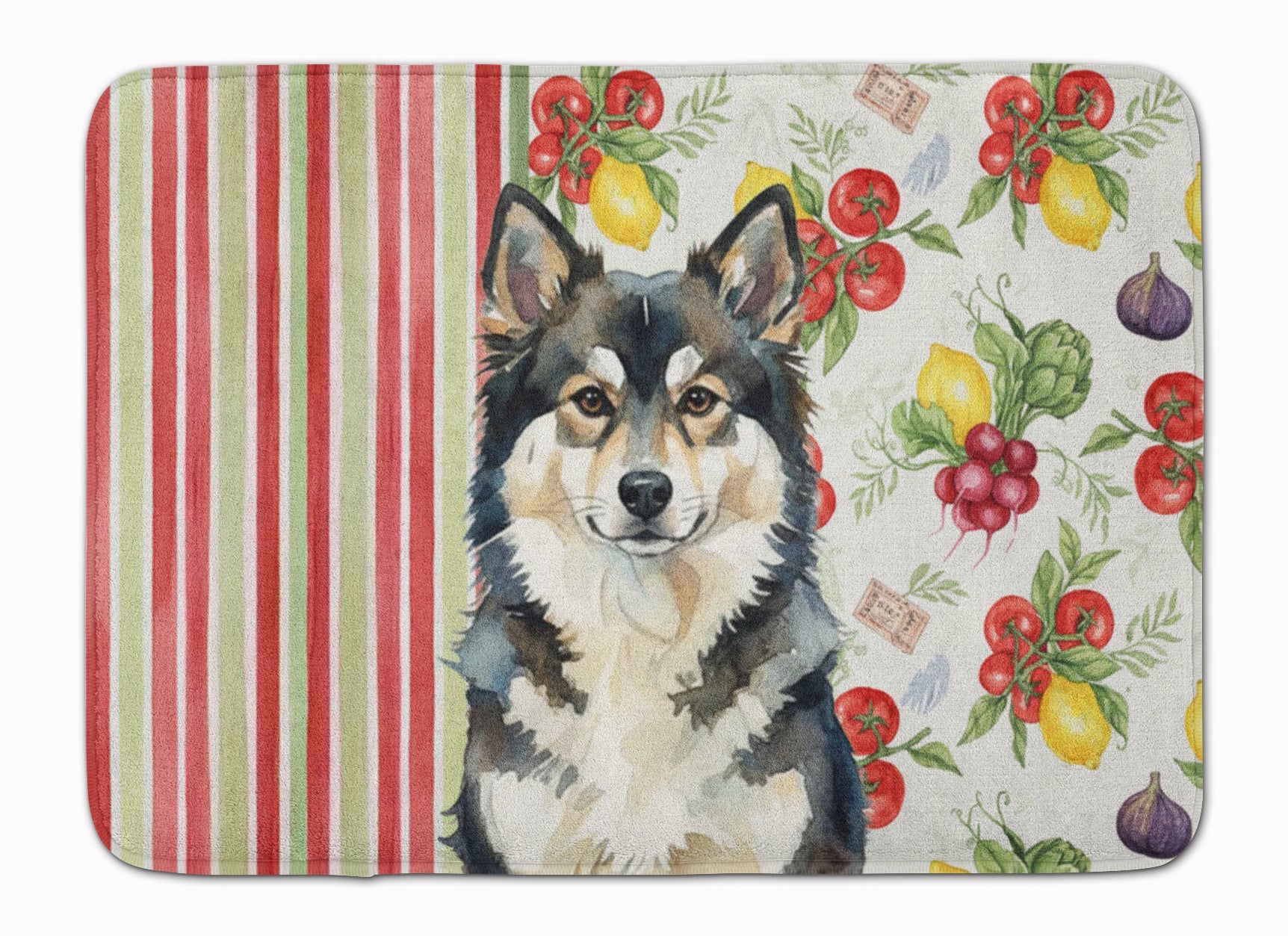 Finnish Lapphund Vegetables Memory Foam Kitchen Mat Machine Washable Anti-Fatigue Cushion Comfort Bath or Kitchen Rug