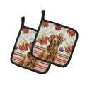 Liver Flat-Coated Retriever Vegetables Pot Holder Set of 2 Heat Resistant Quilted Hot Pads 7.5 x 7.5 Inch, Insulated Kitchen Trivets for Cooking & Baking