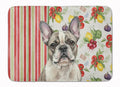 Pied French Bulldog Vegetables Memory Foam Kitchen Mat Machine Washable Anti-Fatigue Cushion Comfort Bath or Kitchen Rug