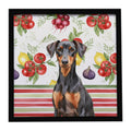 German Pinscher Vegetables Framed Metal Print Bathroom, Kitchen, Office, Home Decor Wall Art Ready to Hang, Square, 8X8