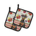 German Pinscher Vegetables Pot Holder Set of 2 Heat Resistant Quilted Hot Pads 7.5 x 7.5 Inch, Insulated Kitchen Trivets for Cooking & Baking