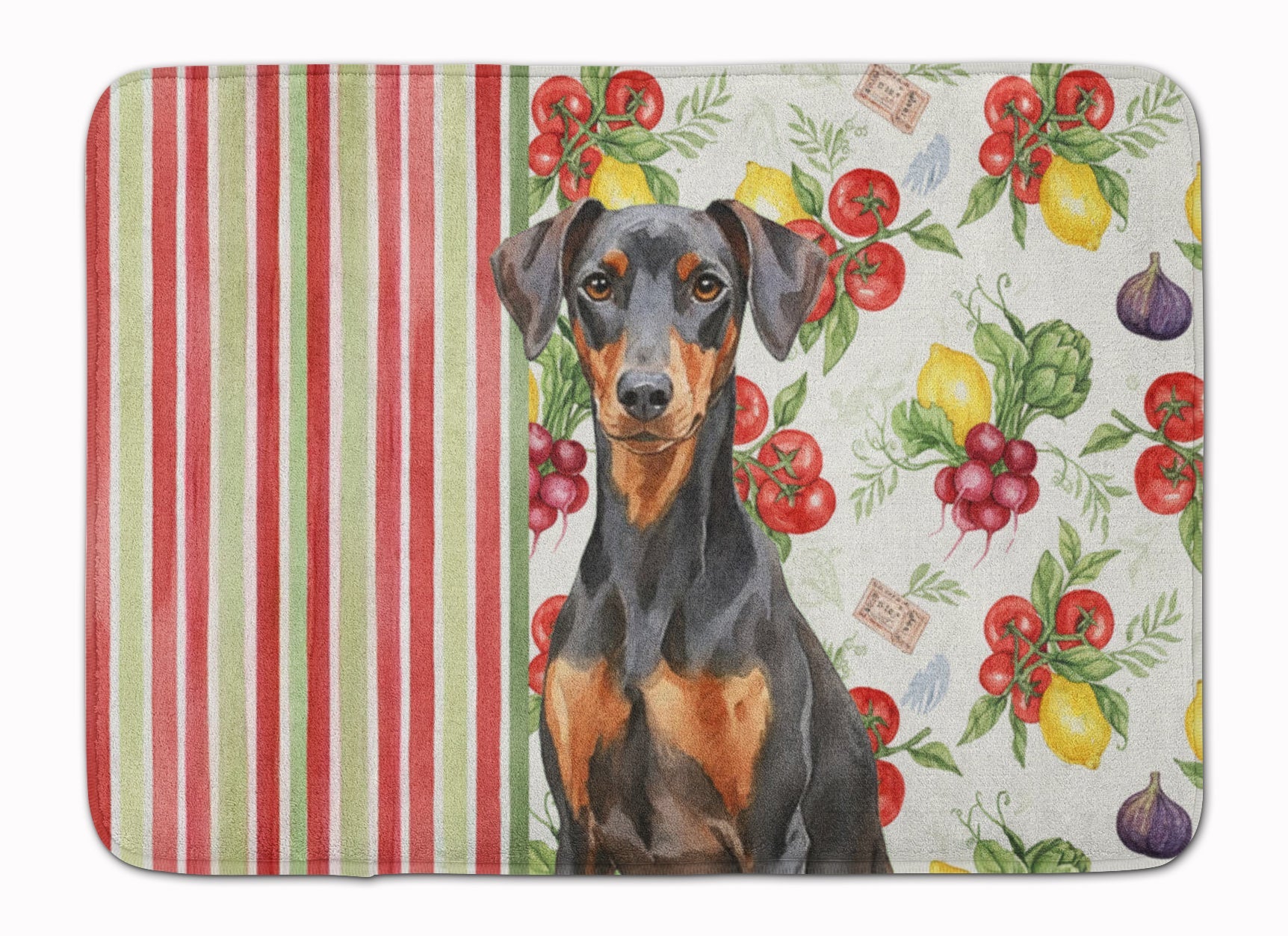 German Pinscher Vegetables Memory Foam Kitchen Mat Machine Washable Anti-Fatigue Cushion Comfort Bath or Kitchen Rug