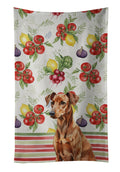 Red German Pinscher Vegetables Kitchen Towel Velour Plush Front and Cotton Loop Back Machine Washable