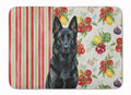 Black German Shepherd Vegetables Memory Foam Kitchen Mat Machine Washable Anti-Fatigue Cushion Comfort Bath or Kitchen Rug