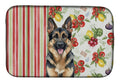 German Shepherd Vegetables Dish Drying Mat Absorbent Dish Drying Mat Pad for Kitchen Counter Dish Drainer Mat for Countertop, 14 x 21", Multicolor
