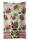 German Shepherd Vegetables Kitchen Towel Velour Plush Front and Cotton Loop Back Machine Washable